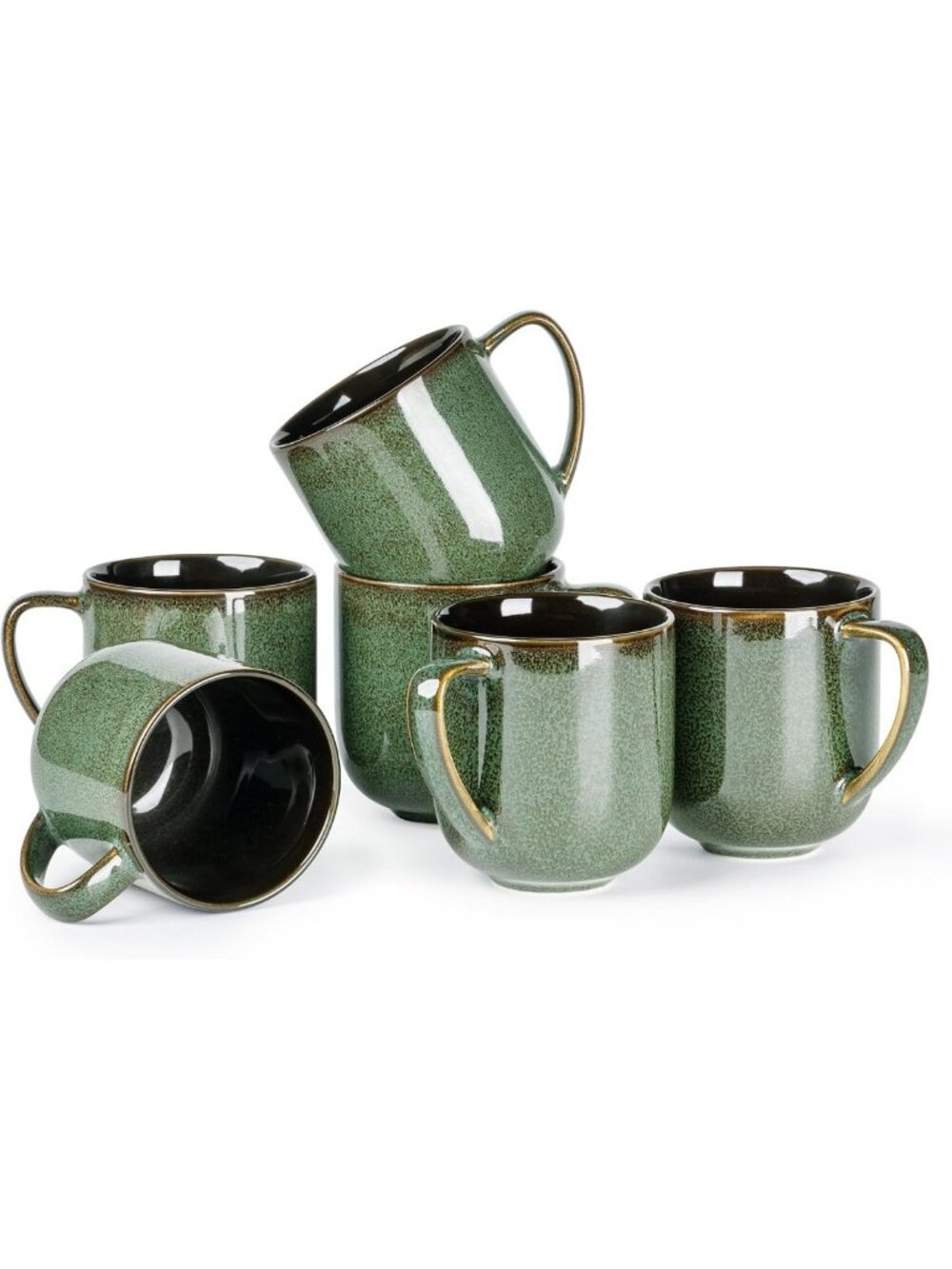 Handmade Ceramic Coffee Mugs Set of 6, 12oz - Perfect for Home & Gifts